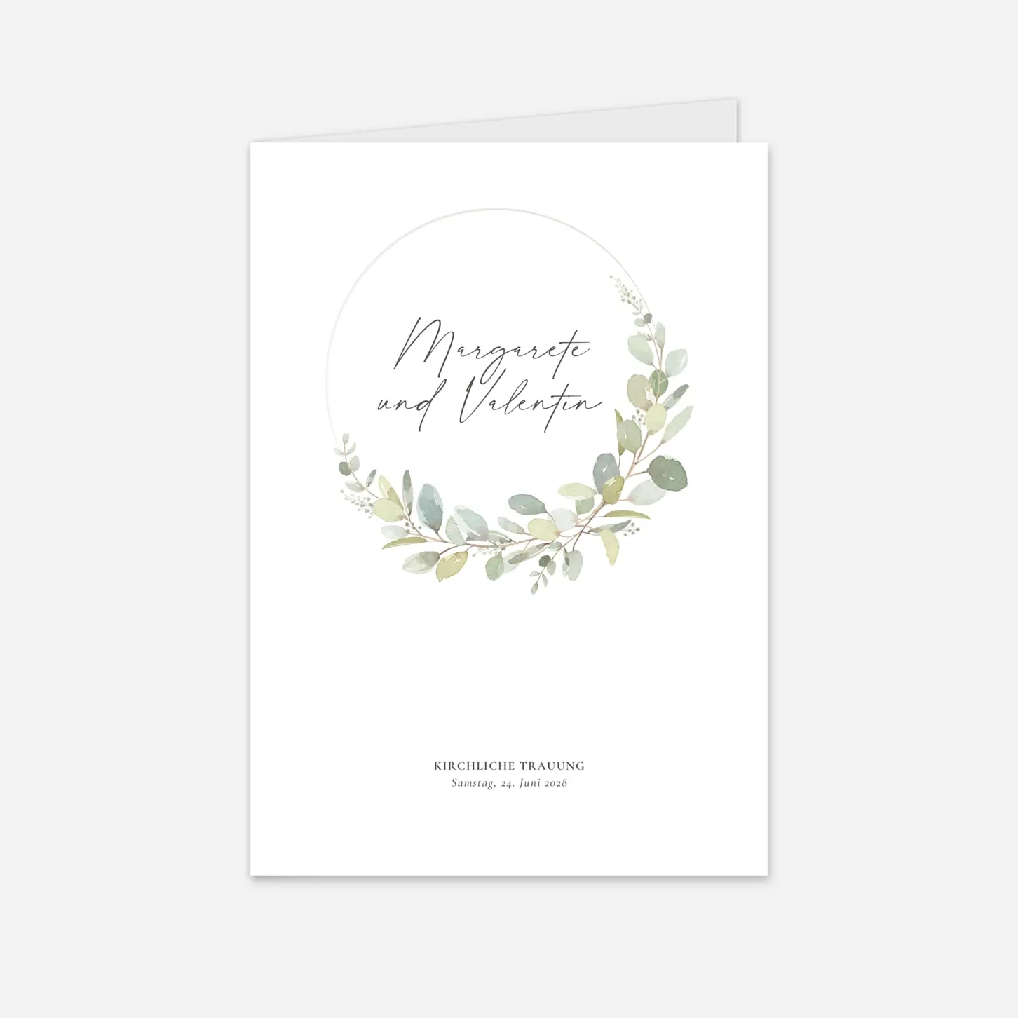 Kirchenheft Hochzeit Eukalyptus Aquarell