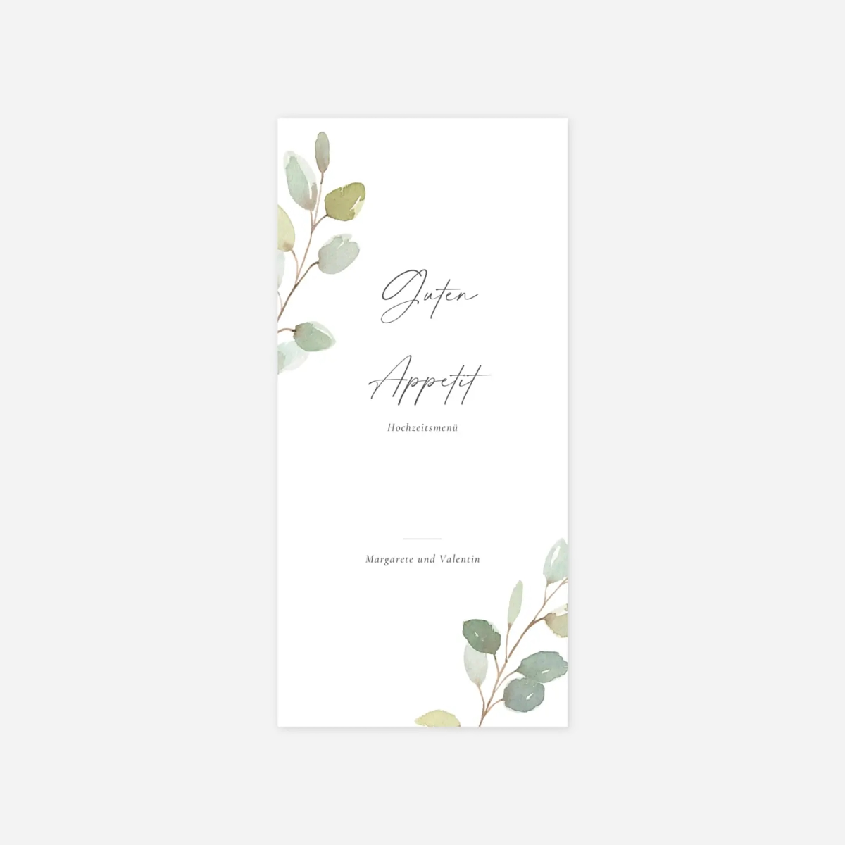 Menükarte Hochzeit Eukalyptus Aquarell
