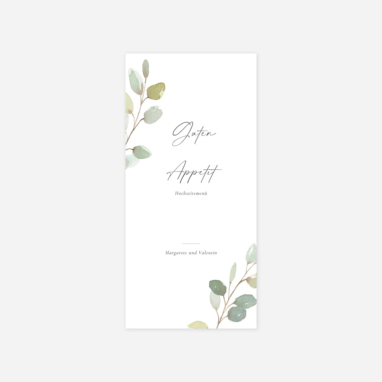 Menükarte Hochzeit Eukalyptus Aquarell