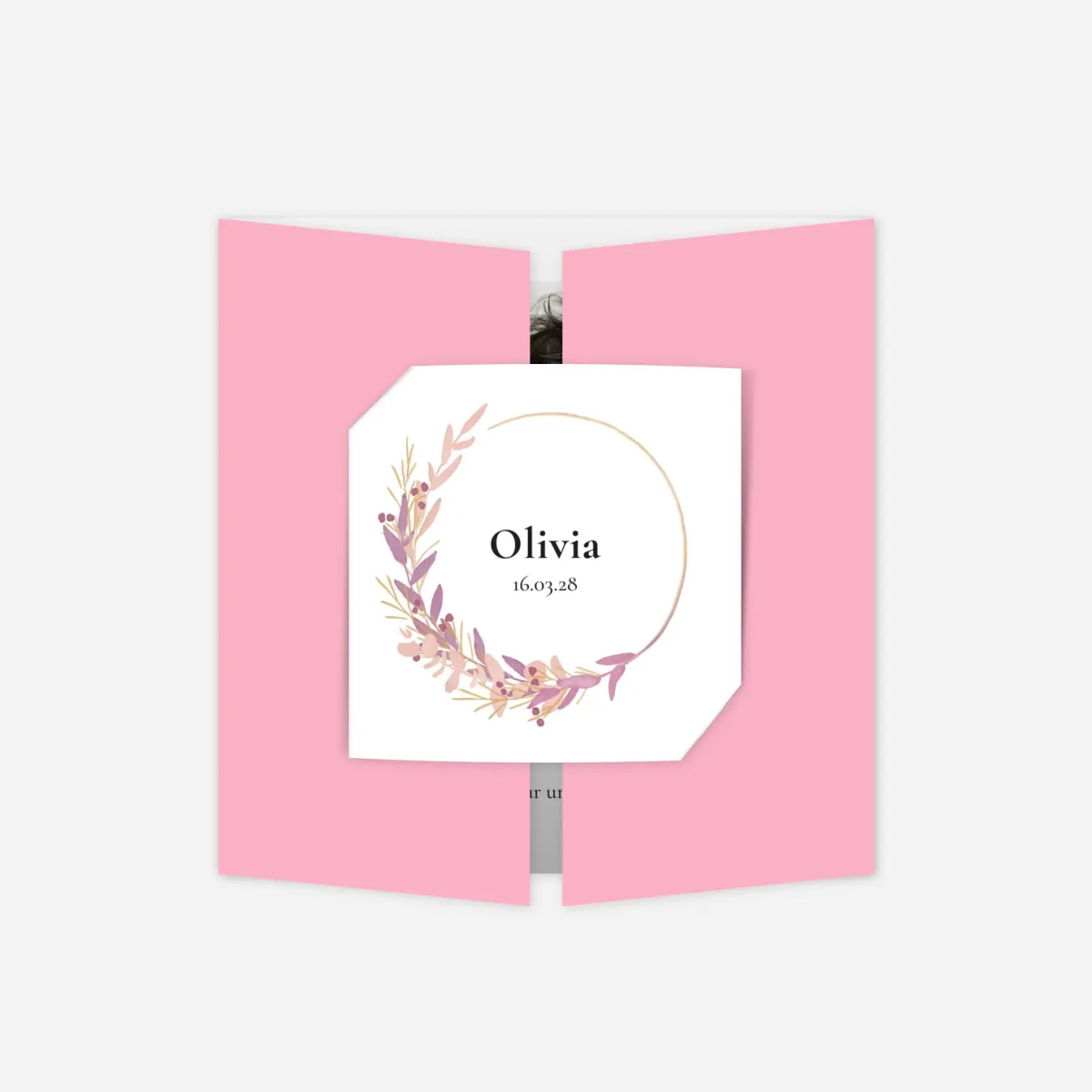 Geburtskarte Eukalyptuskranz