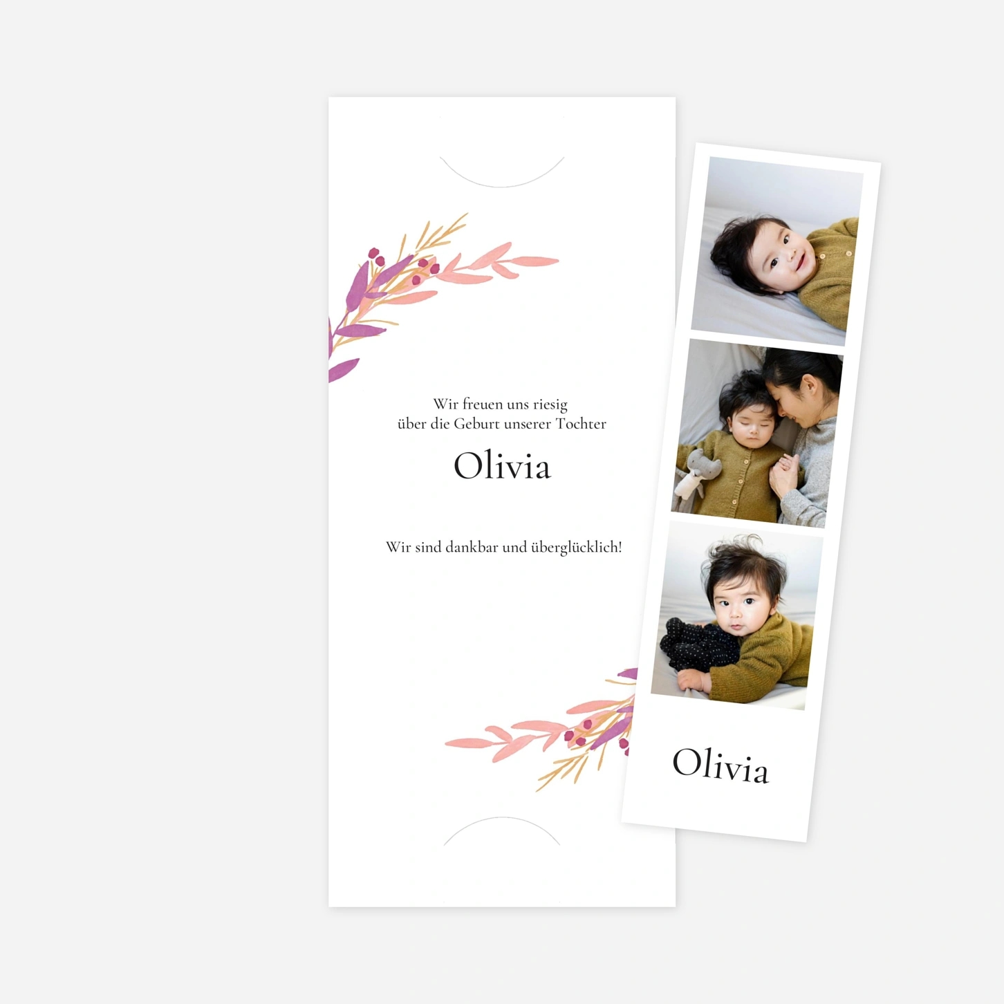 Geburtskarte Eukalyptuskranz