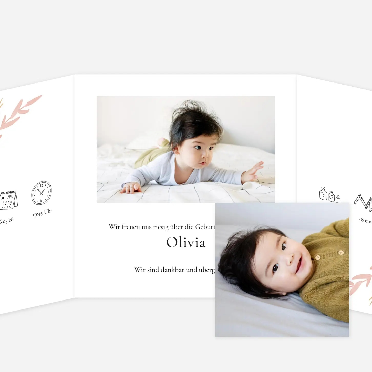 Geburtskarte Eukalyptuskranz