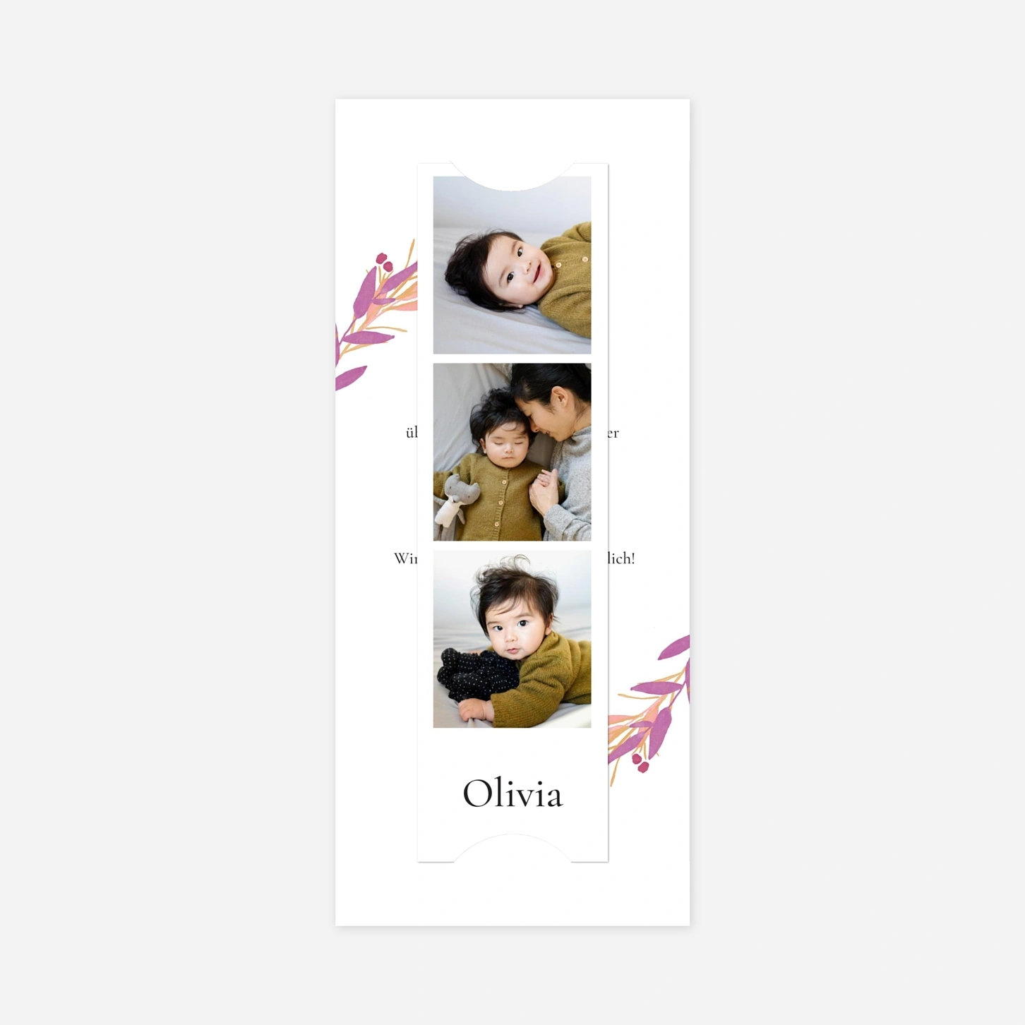 Geburtskarte Eukalyptuskranz