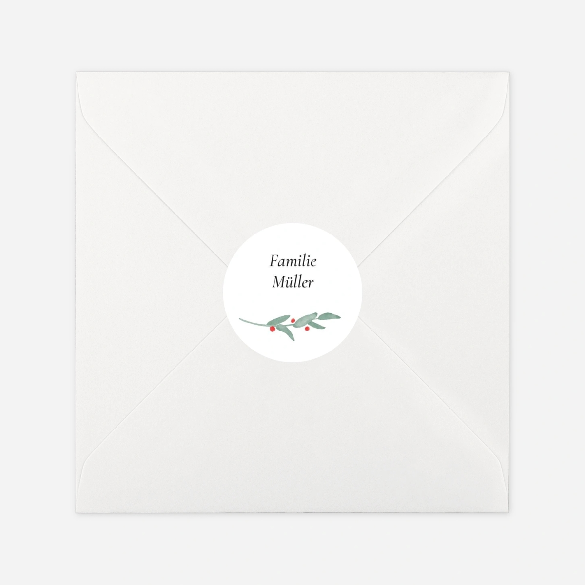 Geschenkaufkleber Weihnachten Eukalyptuskranz