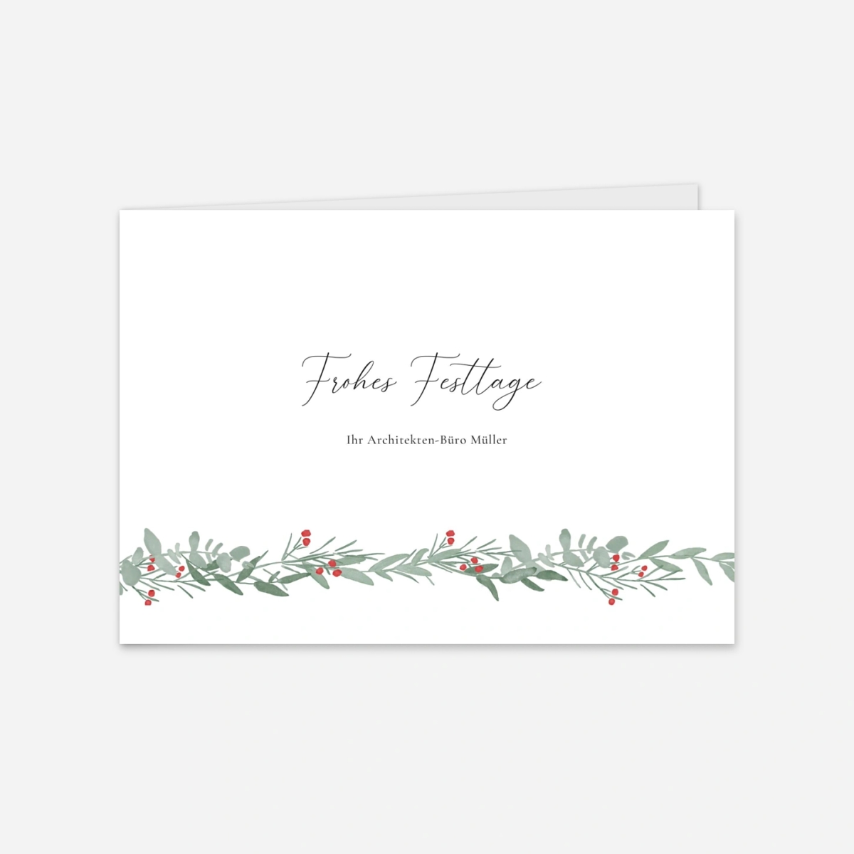 Geschäftliche Weihnachtskarte Eukalyptuskranz