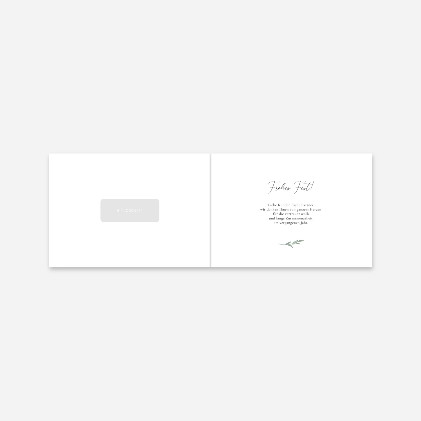 Geschäftliche Weihnachtskarte Eukalyptuskranz