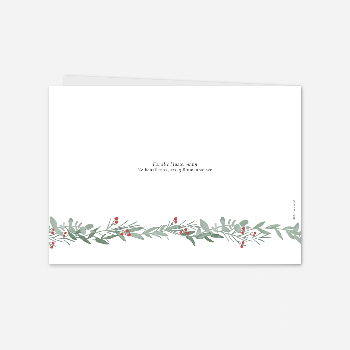 Geschäftliche Weihnachtskarte Eukalyptuskranz