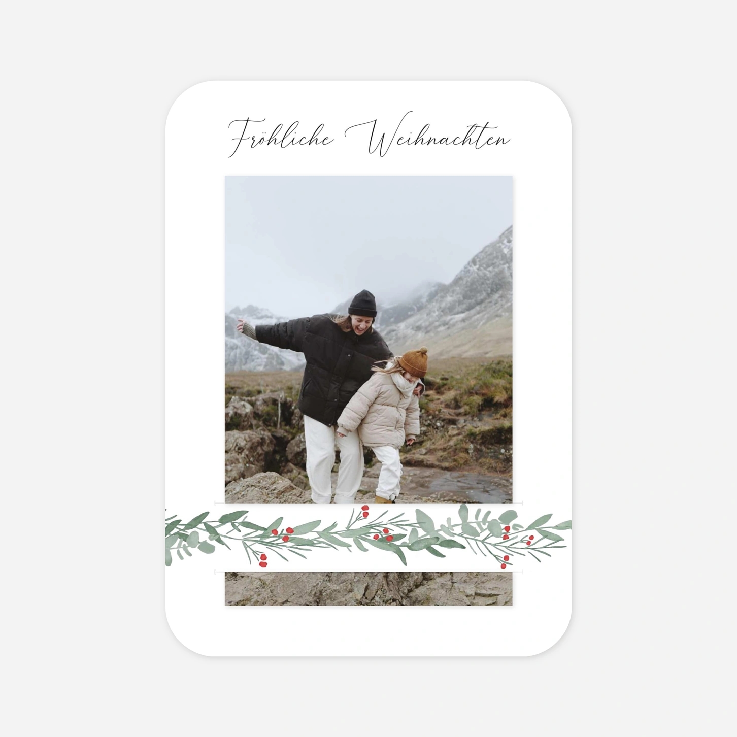 Weihnachtskarte Eukalyptuskranz