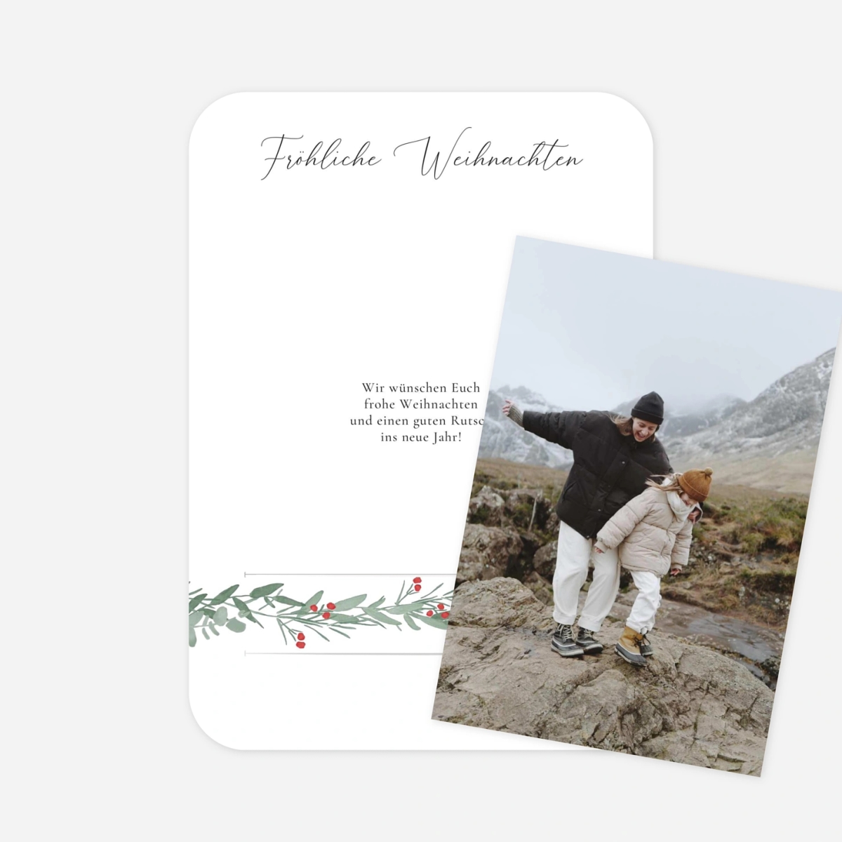 Weihnachtskarte Eukalyptuskranz