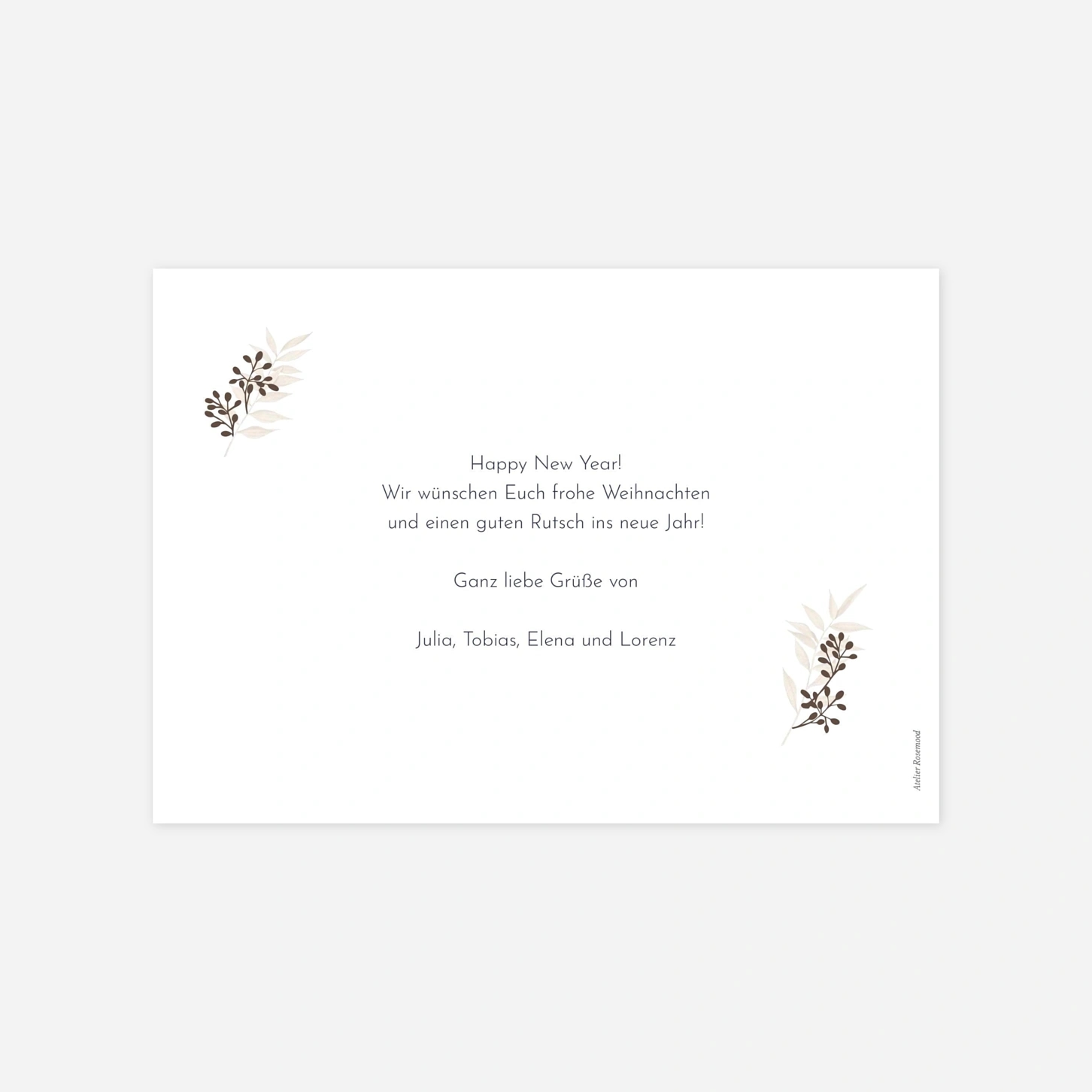 Weihnachtskarte Evergreen Embrace