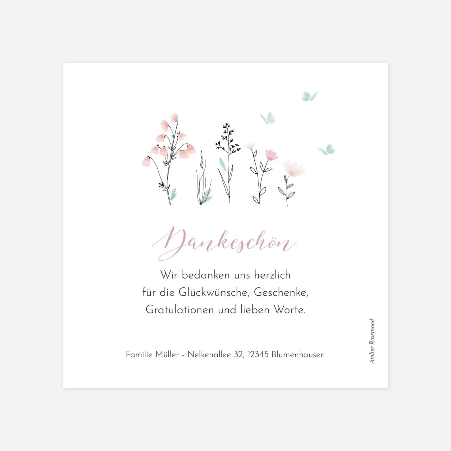 Dankeskarte Geburt Familienidylle