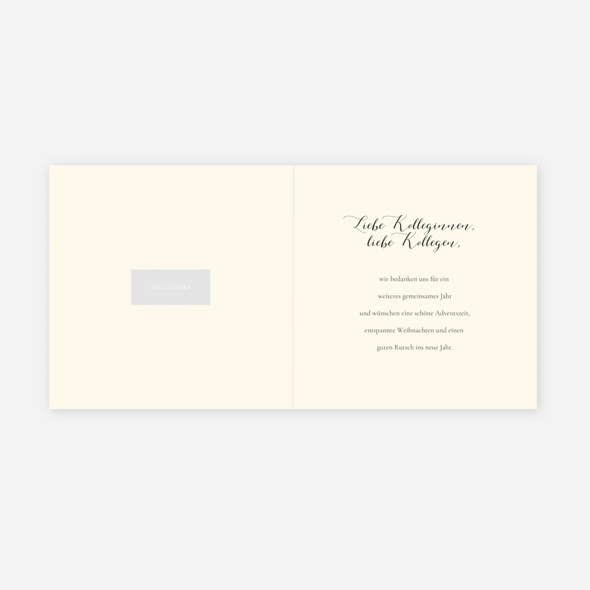 Geschäftliche Weihnachtskarte Fauna