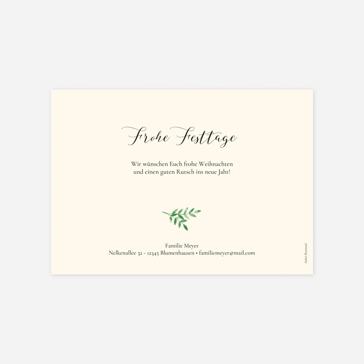 Weihnachtskarte Fauna