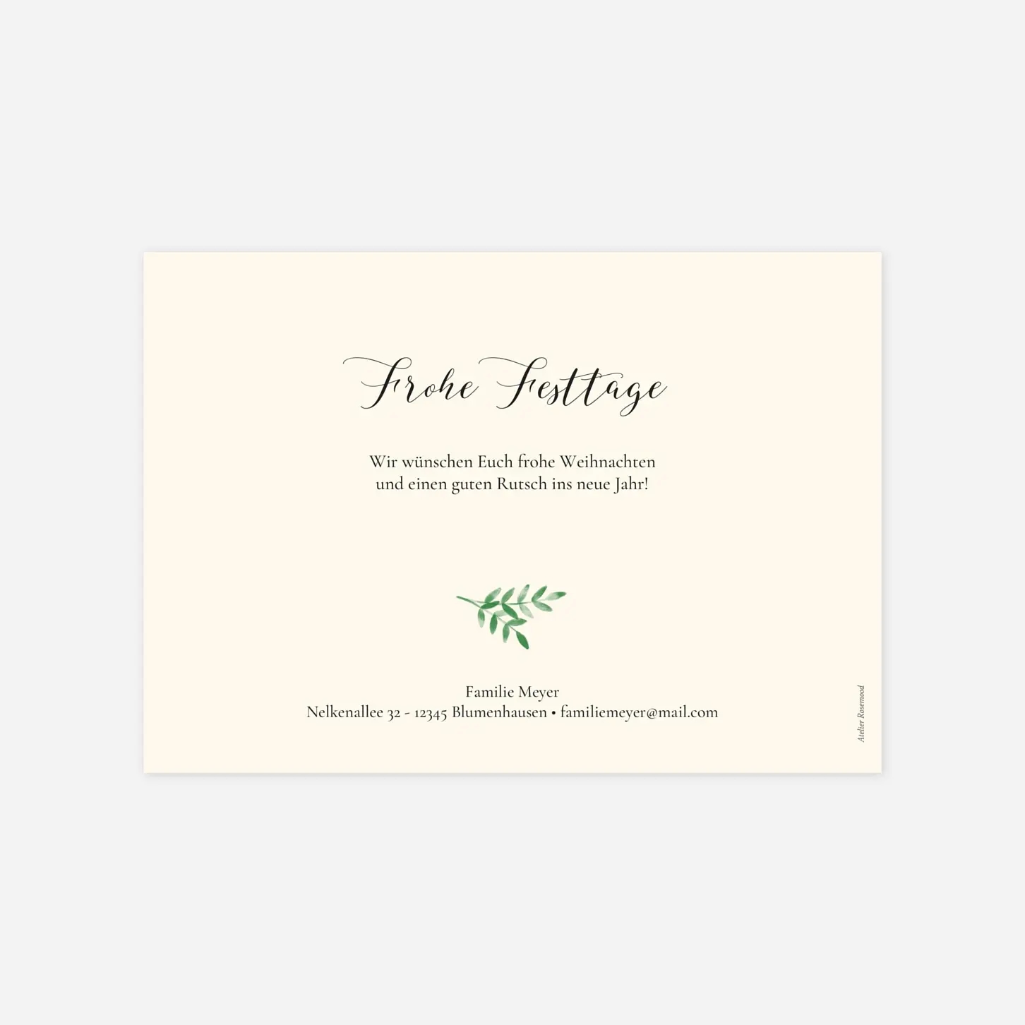 Weihnachtskarte Fauna