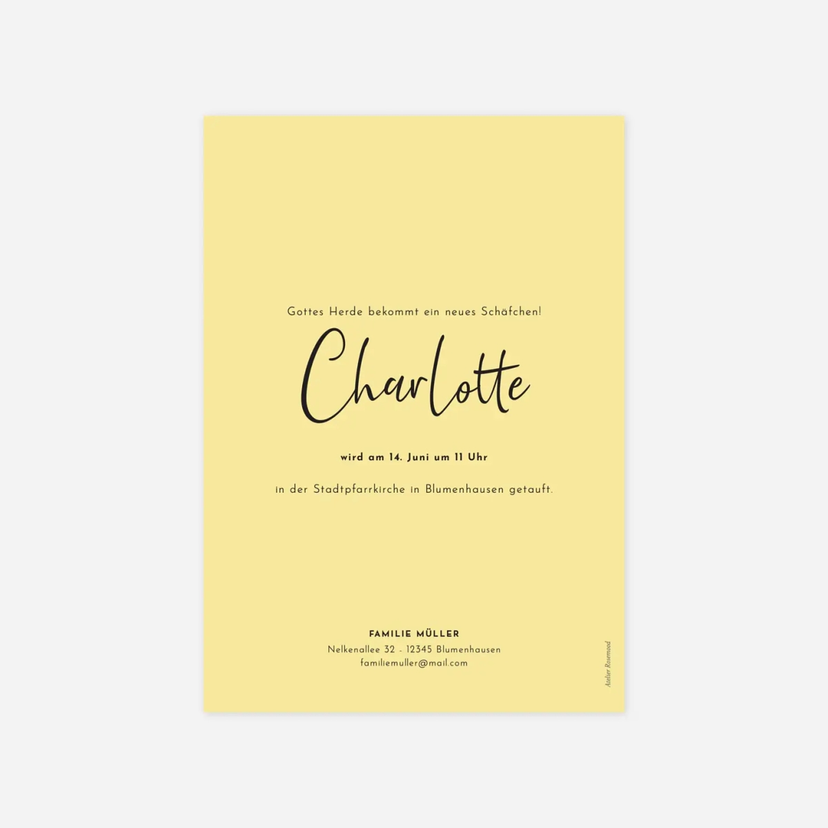 Taufeinladung Federleicht