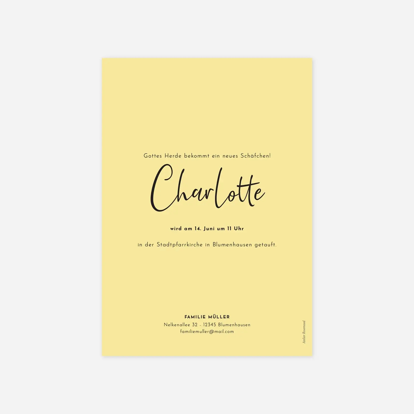 Taufeinladung Federleicht