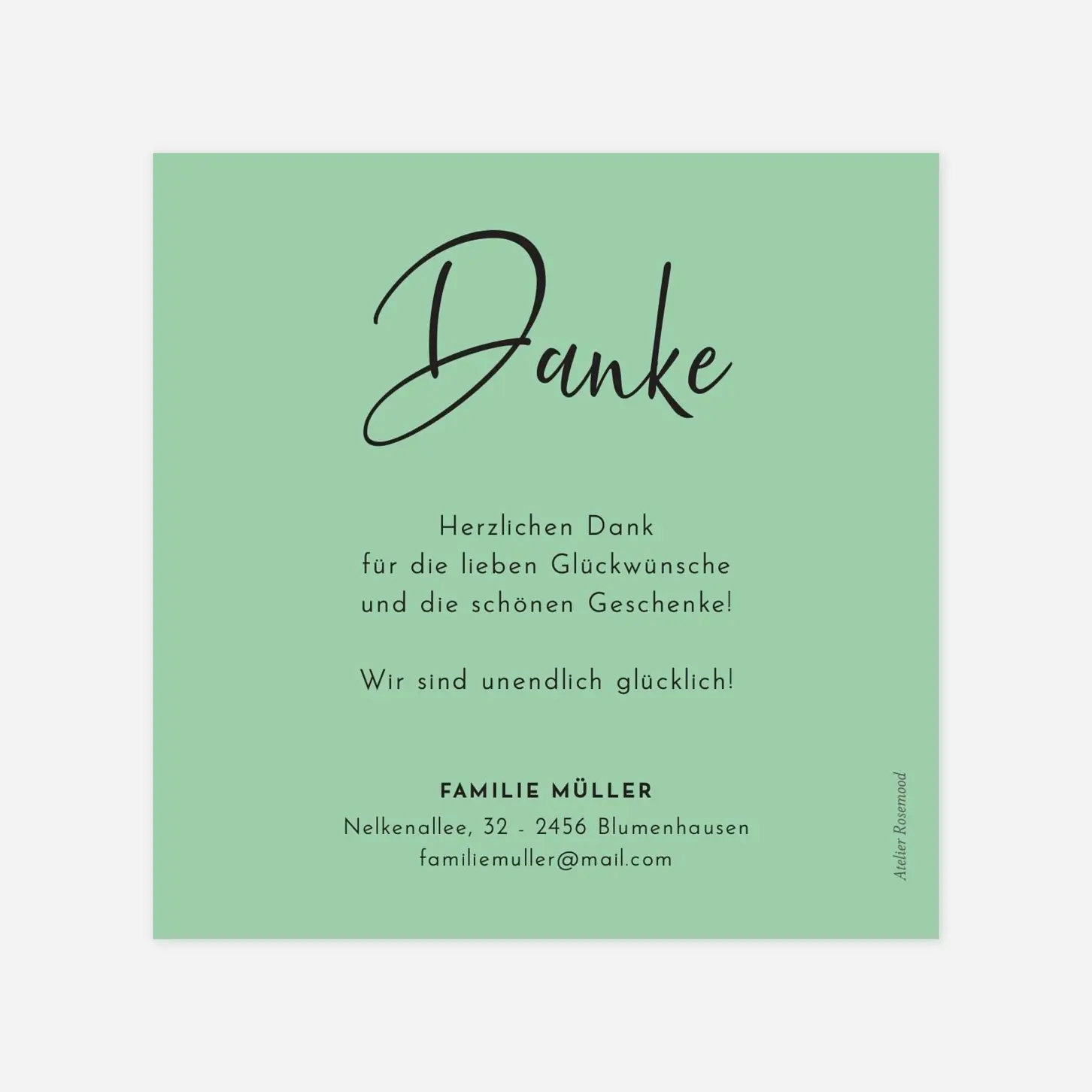 Dankeskarte Geburt Federleicht