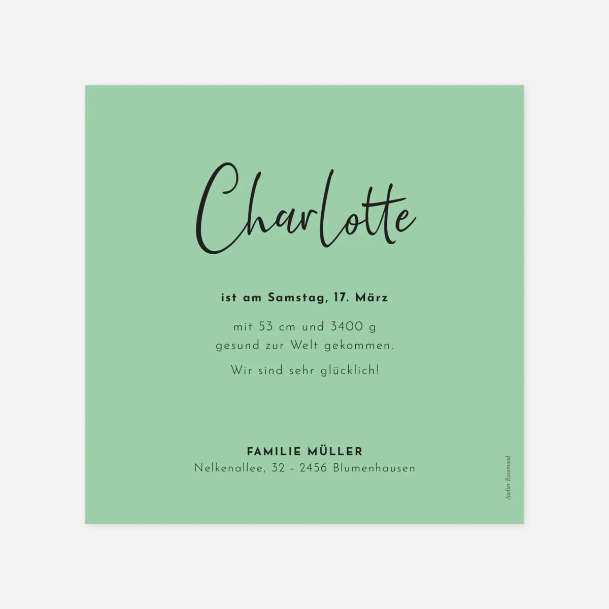 Geburtskarte Federleicht