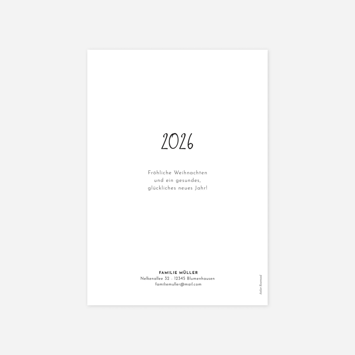 Weihnachtskarte Federleicht