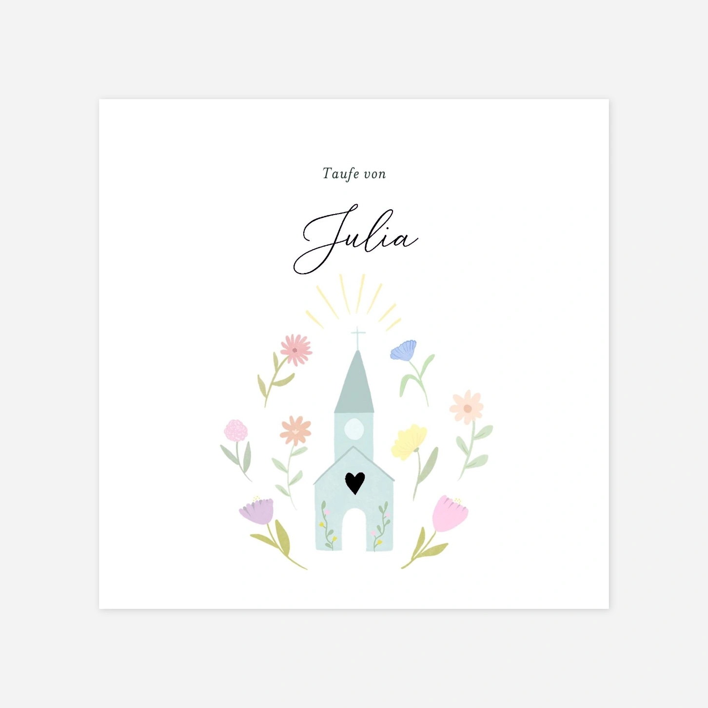 Taufeinladung Festliches Dorf