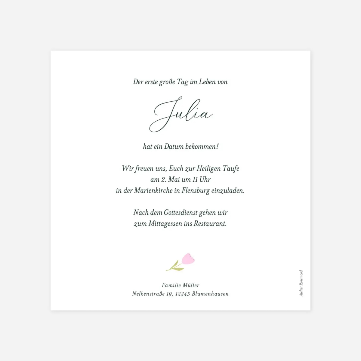 Taufeinladung Festliches Dorf