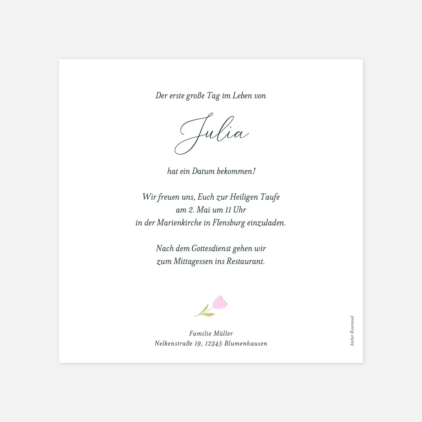 Taufeinladung Festliches Dorf