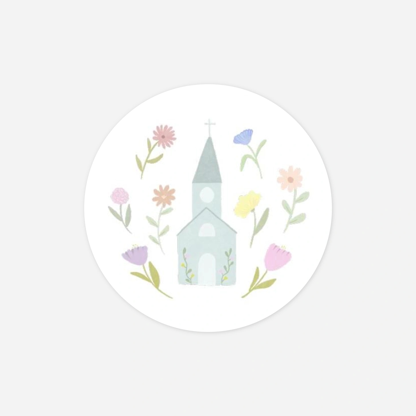 Aufkleber Taufe Festliches Dorf