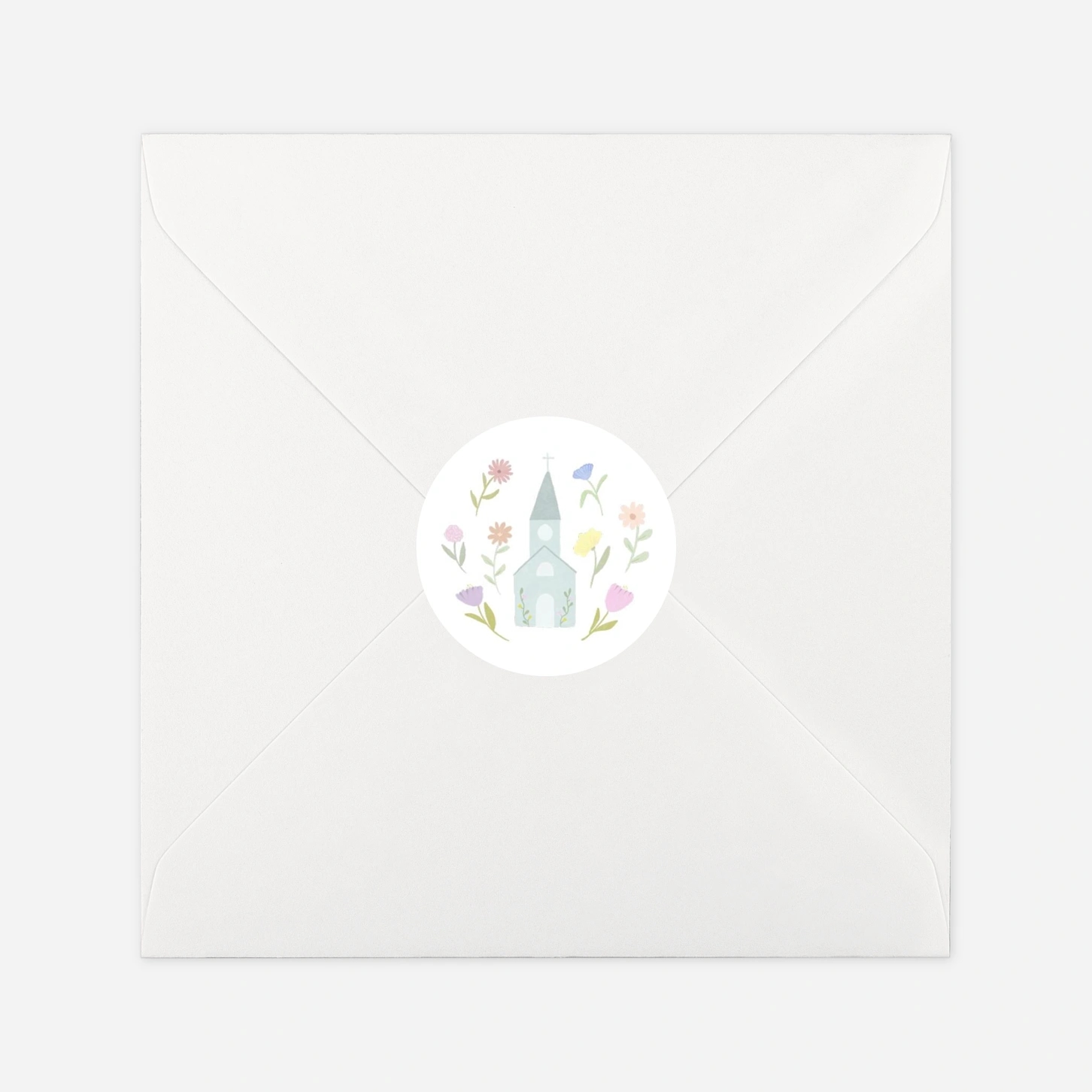 Aufkleber Taufe Festliches Dorf