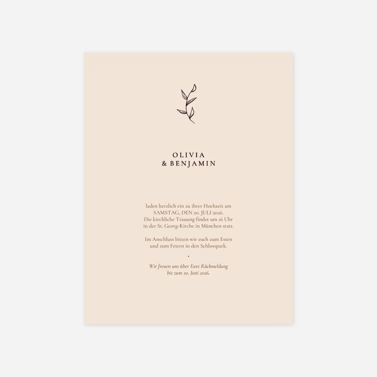 Hochzeitseinladung Festlicher Zweig