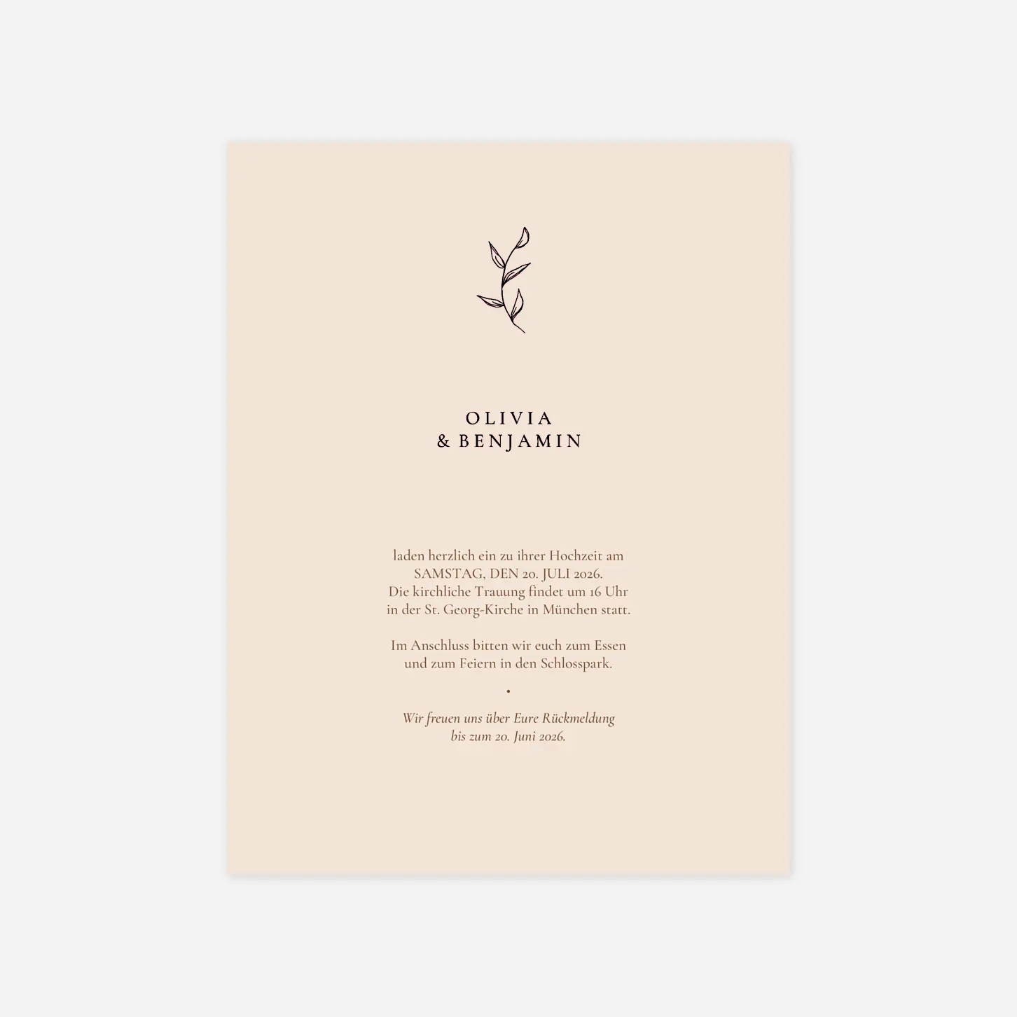 Hochzeitseinladung Festlicher Zweig