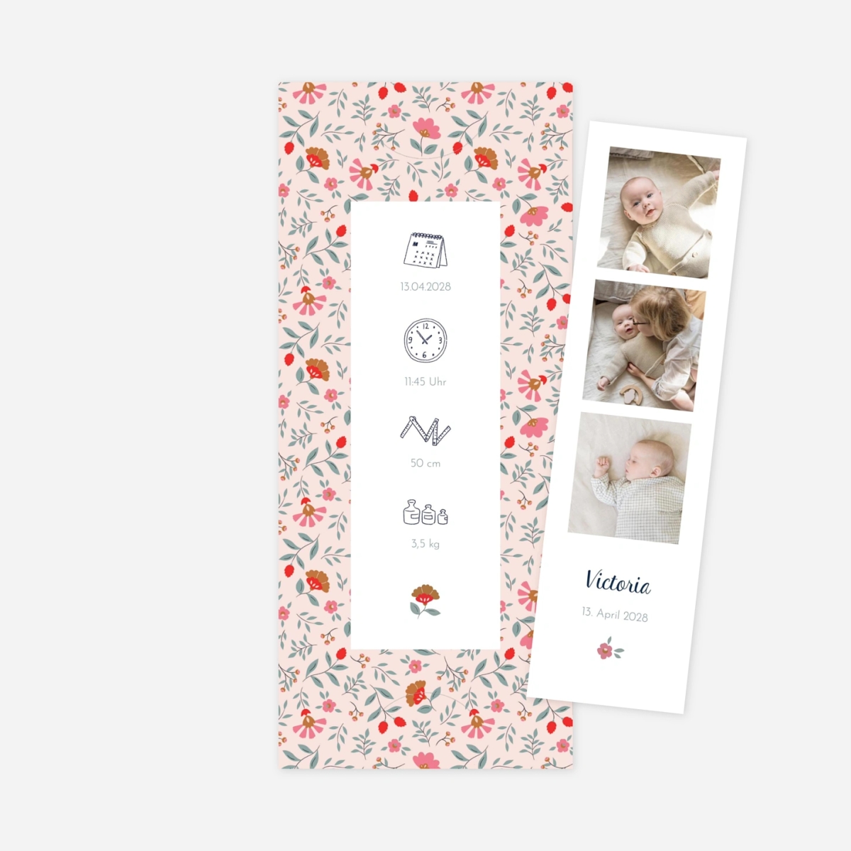 Geburtskarte Flower Baby