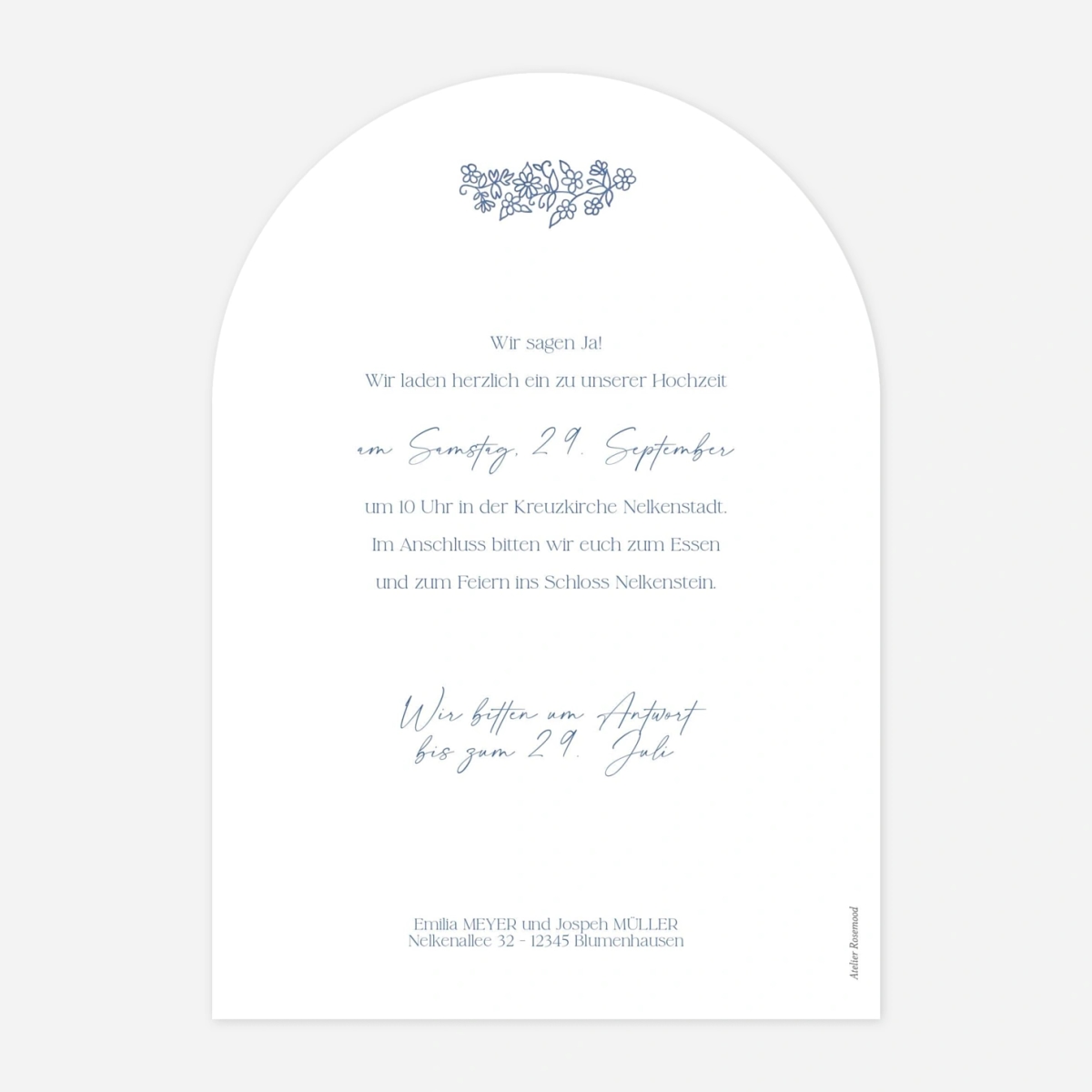 Hochzeitseinladung Florale Eleganz