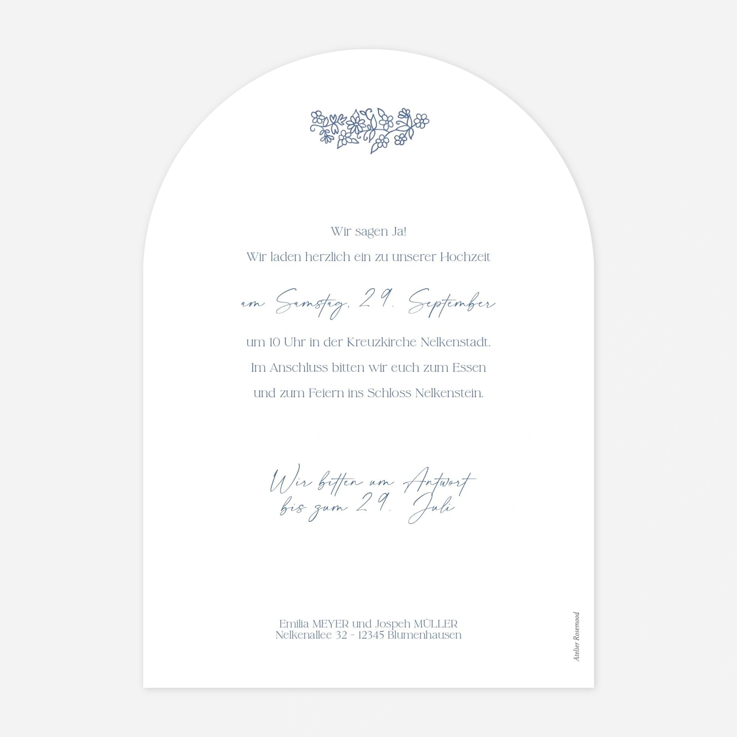 Hochzeitseinladung Florale Eleganz