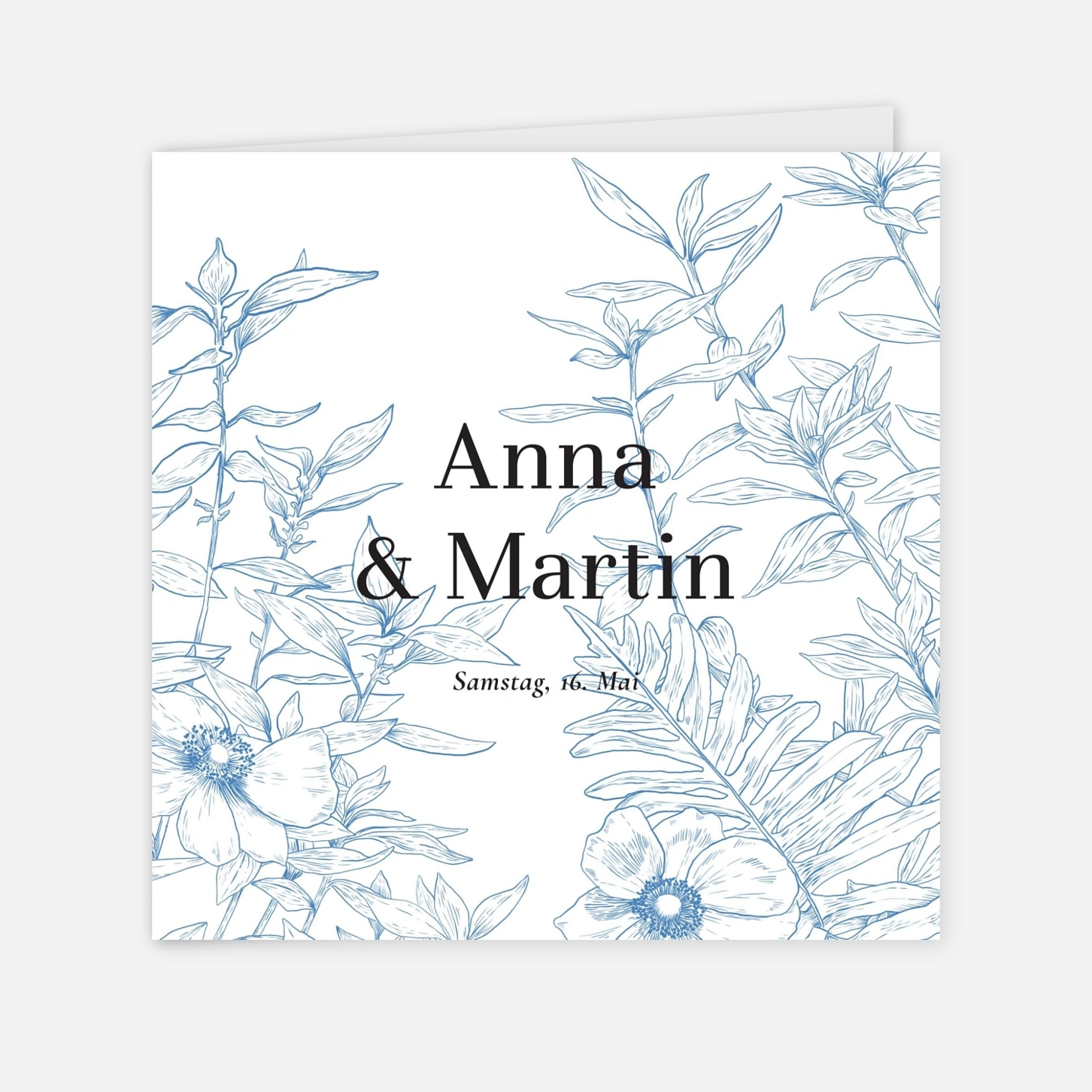 Hochzeitseinladung Florale Gravur