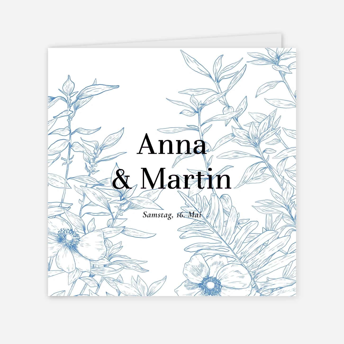 Hochzeitseinladung Florale Gravur