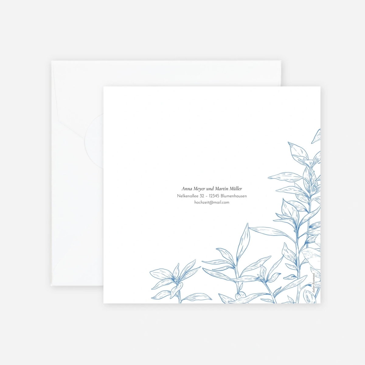 Hochzeitseinladung Florale Gravur