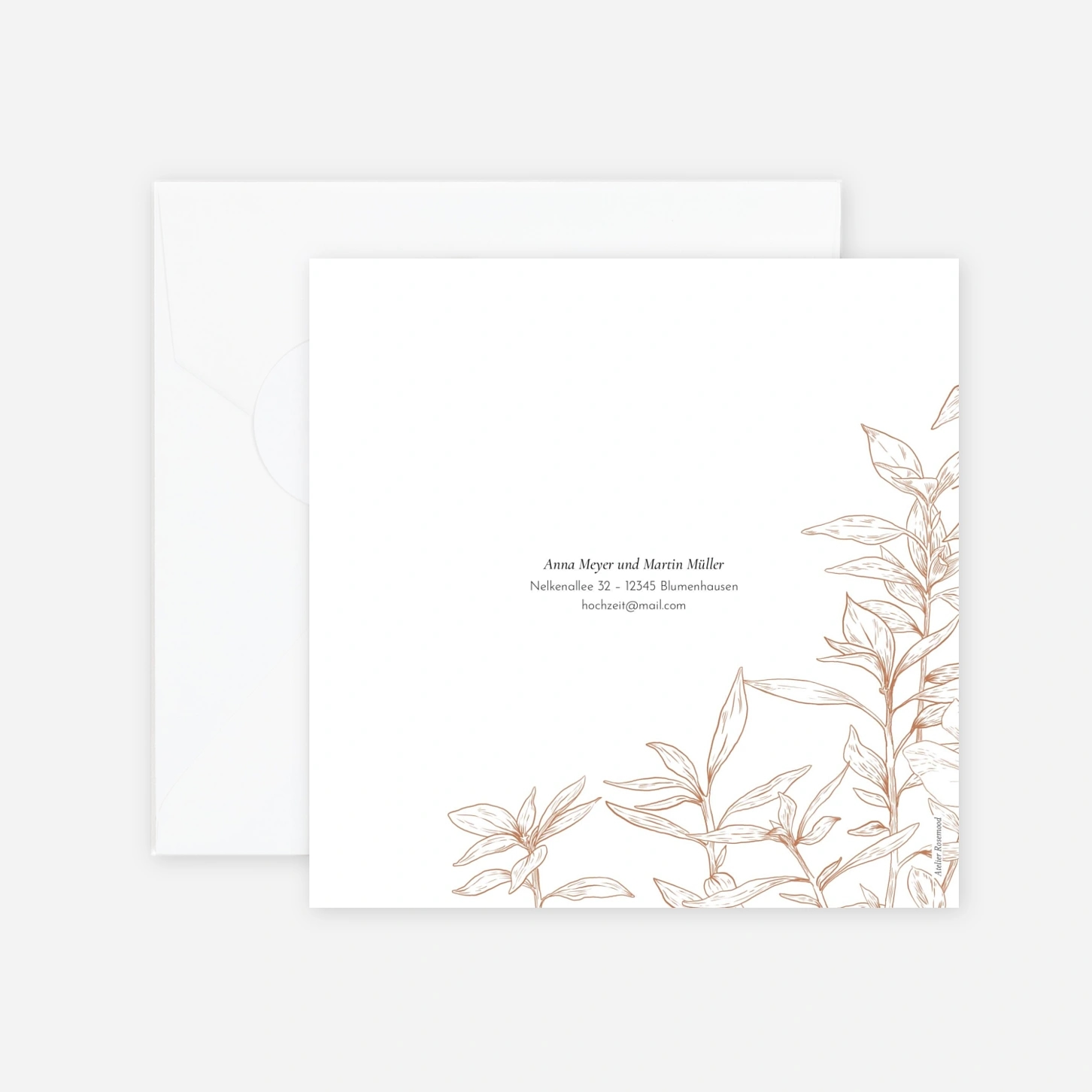 Hochzeitseinladung Florale Gravur