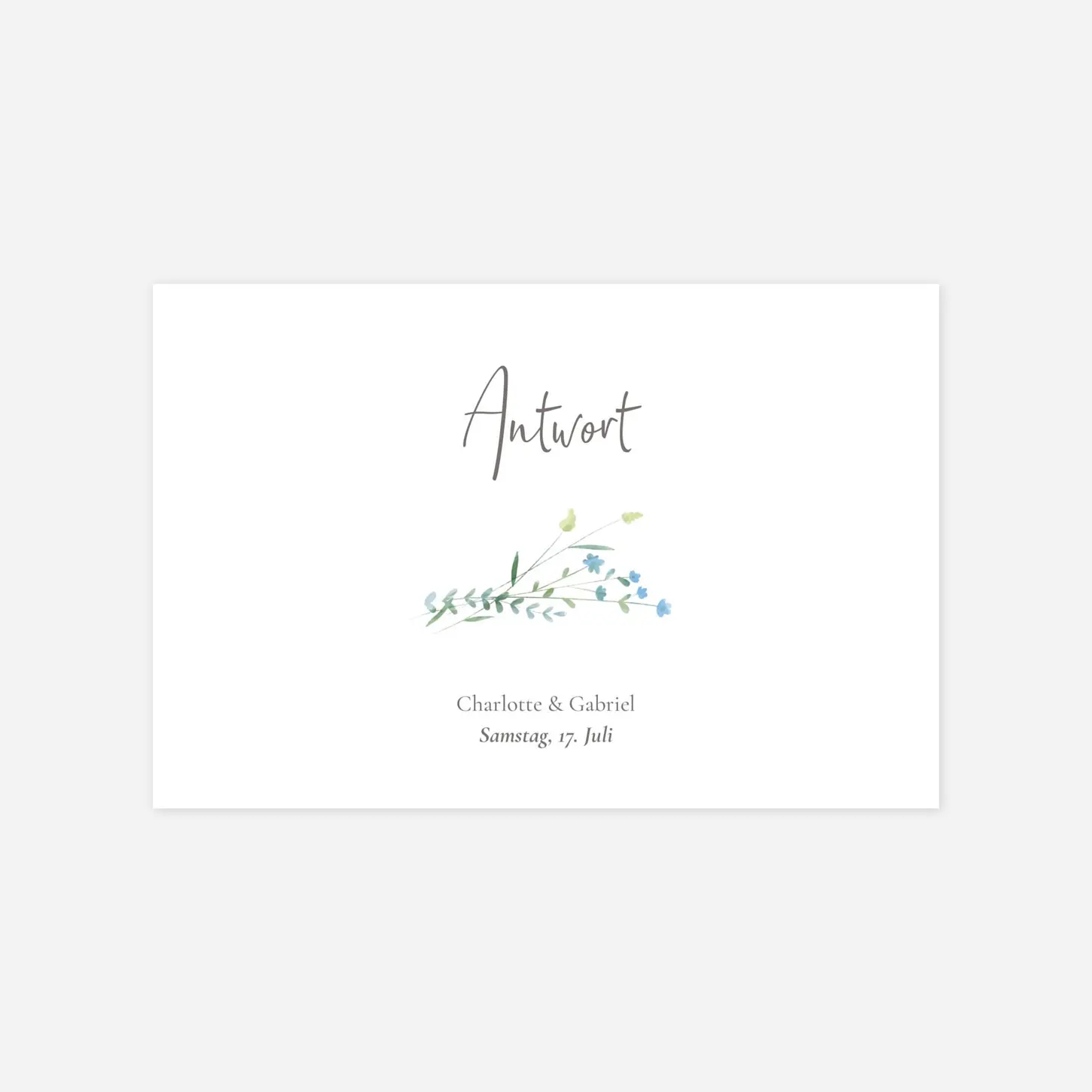 Antwortkarte Hochzeit Floraler Kranz