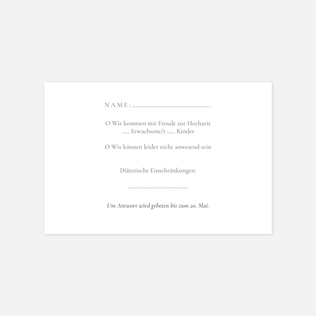 Antwortkarte Hochzeit Floraler Kranz