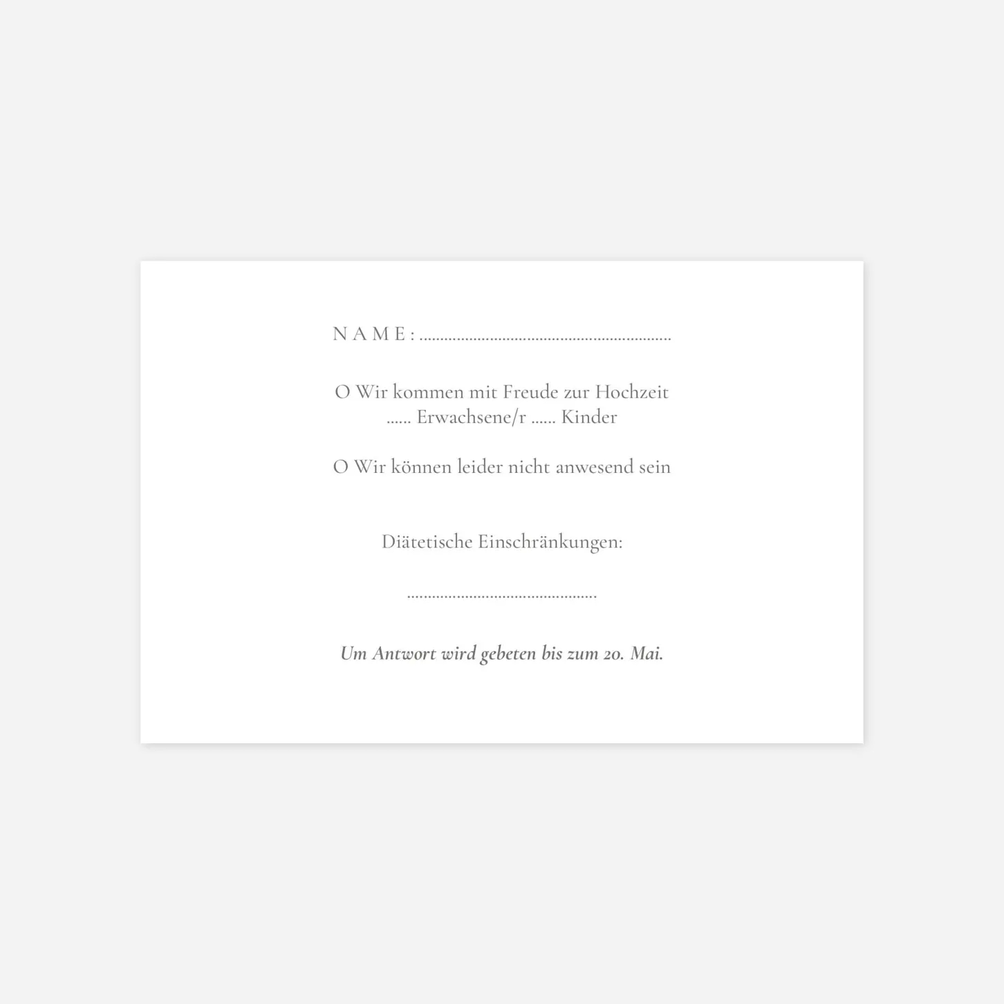 Antwortkarte Hochzeit Floraler Kranz