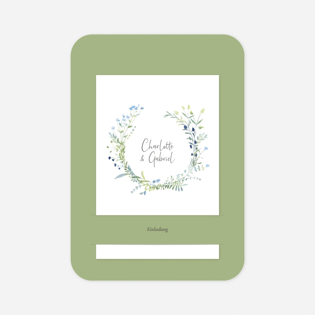 Hochzeitseinladung Floraler Kranz