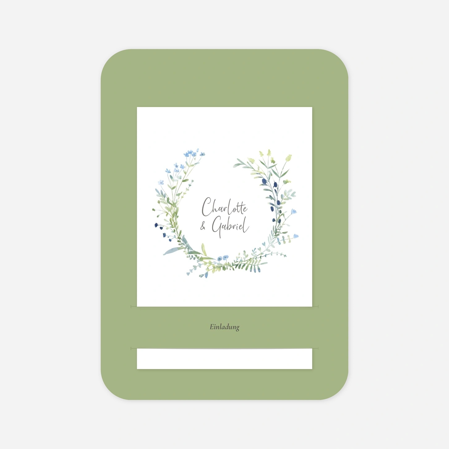 Hochzeitseinladung Floraler Kranz