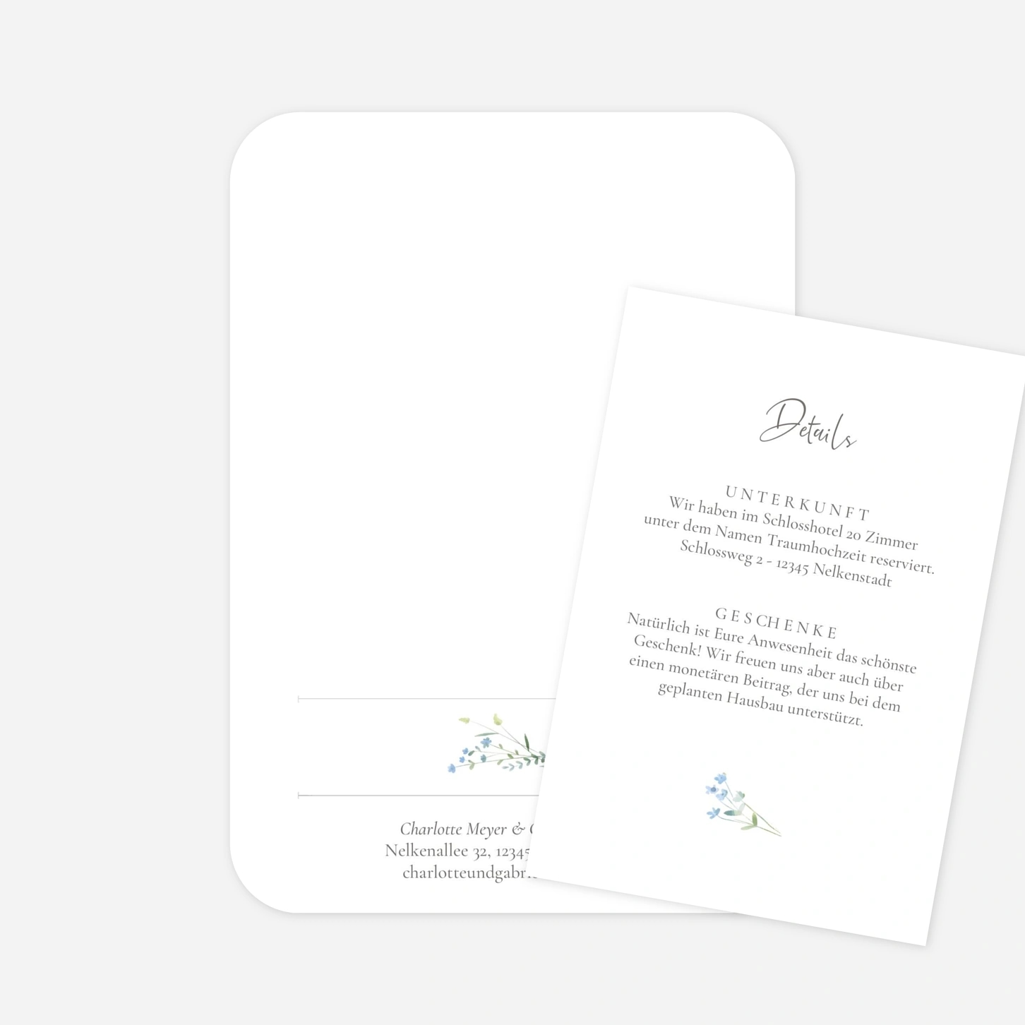 Hochzeitseinladung Floraler Kranz