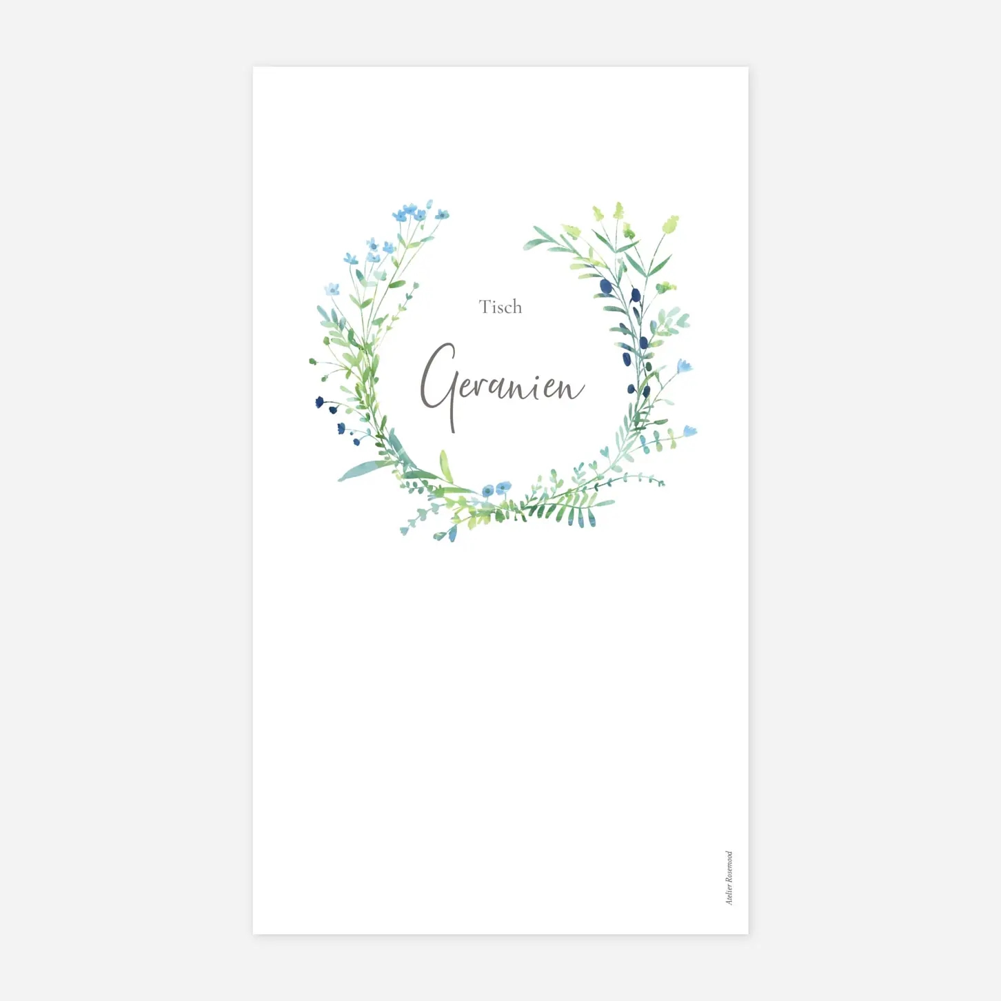 Tischkarten Hochzeit Floraler Kranz