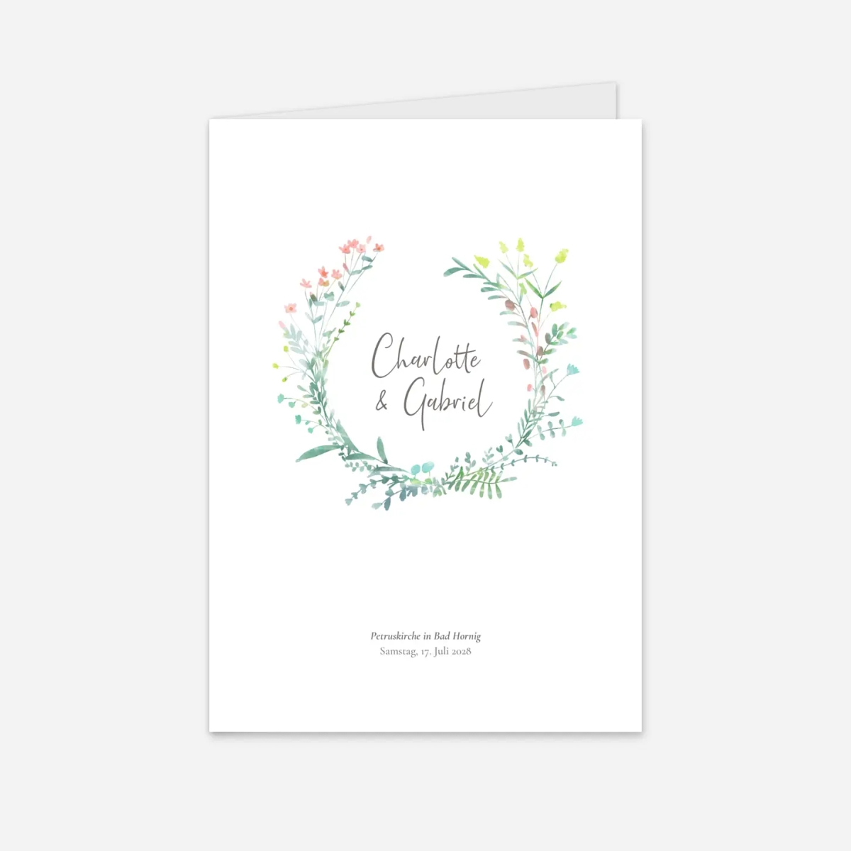 Kirchenheft Hochzeit Floraler Kranz
