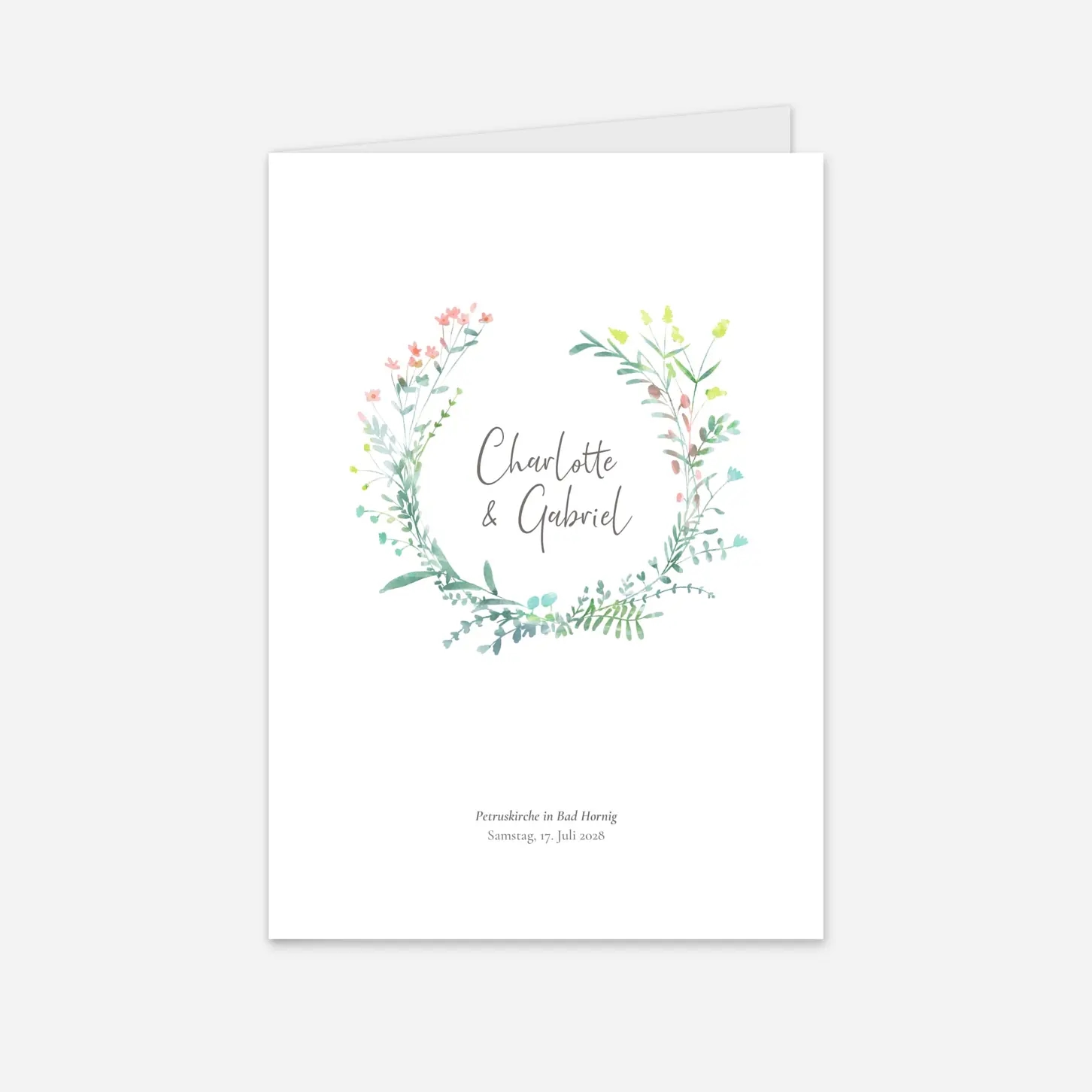 Kirchenheft Hochzeit Floraler Kranz