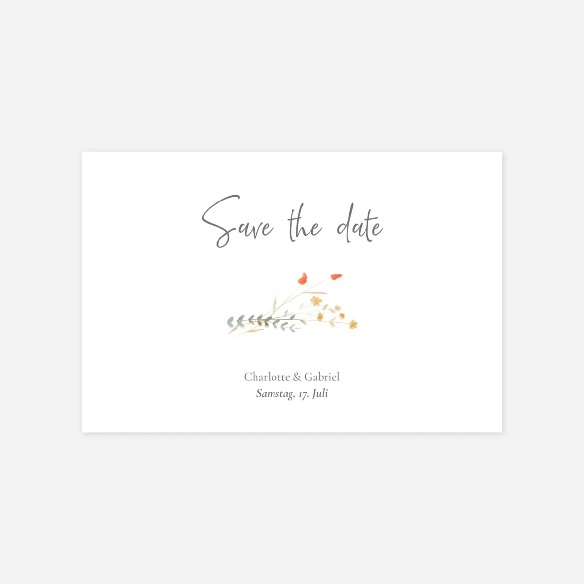 Save-the-Date Karte Floraler Kranz