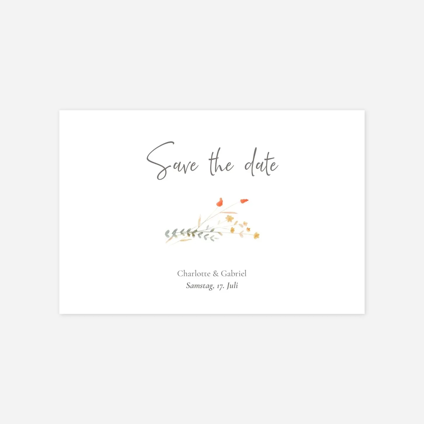 Save-the-Date Karte Floraler Kranz