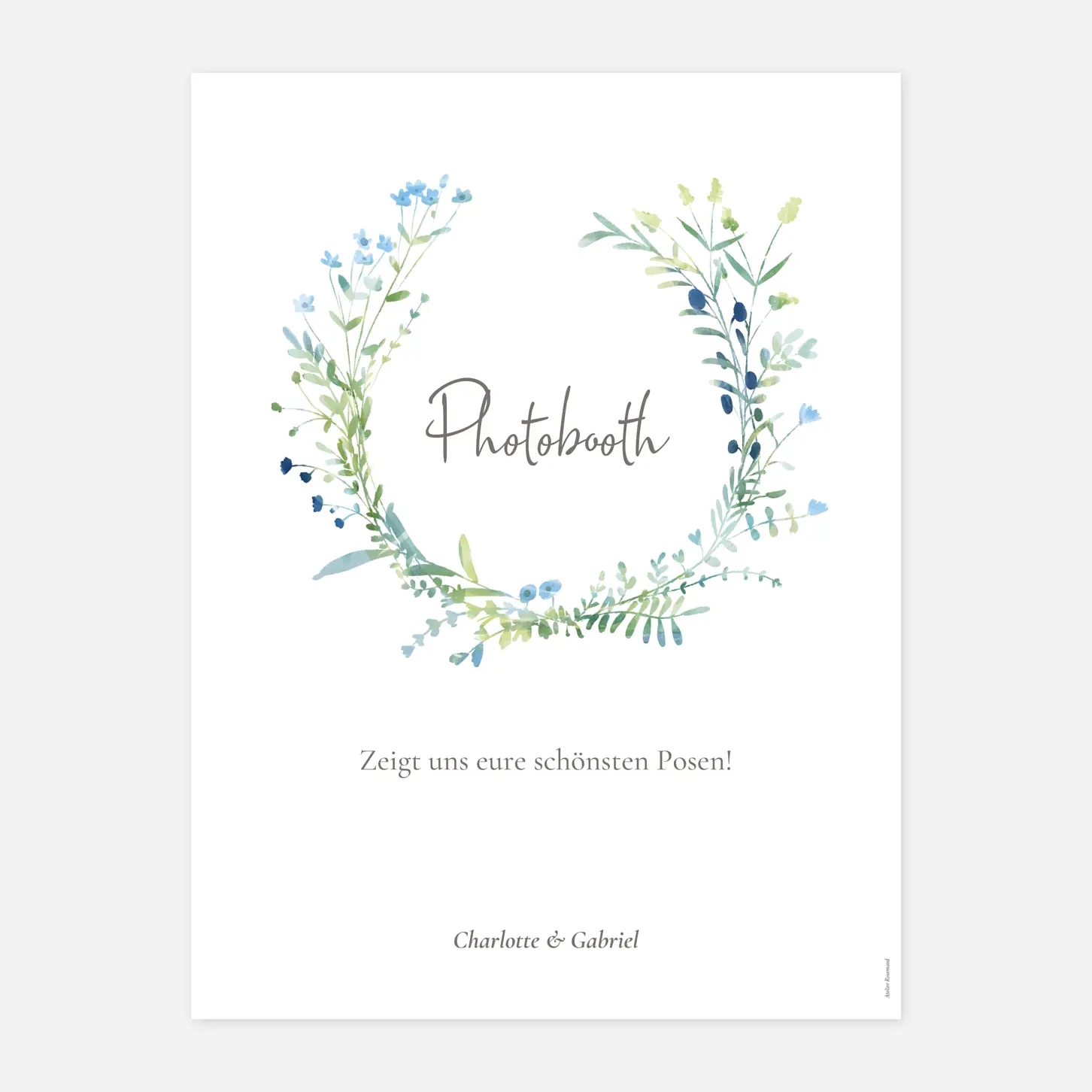 Willkommensschild Floraler Kranz