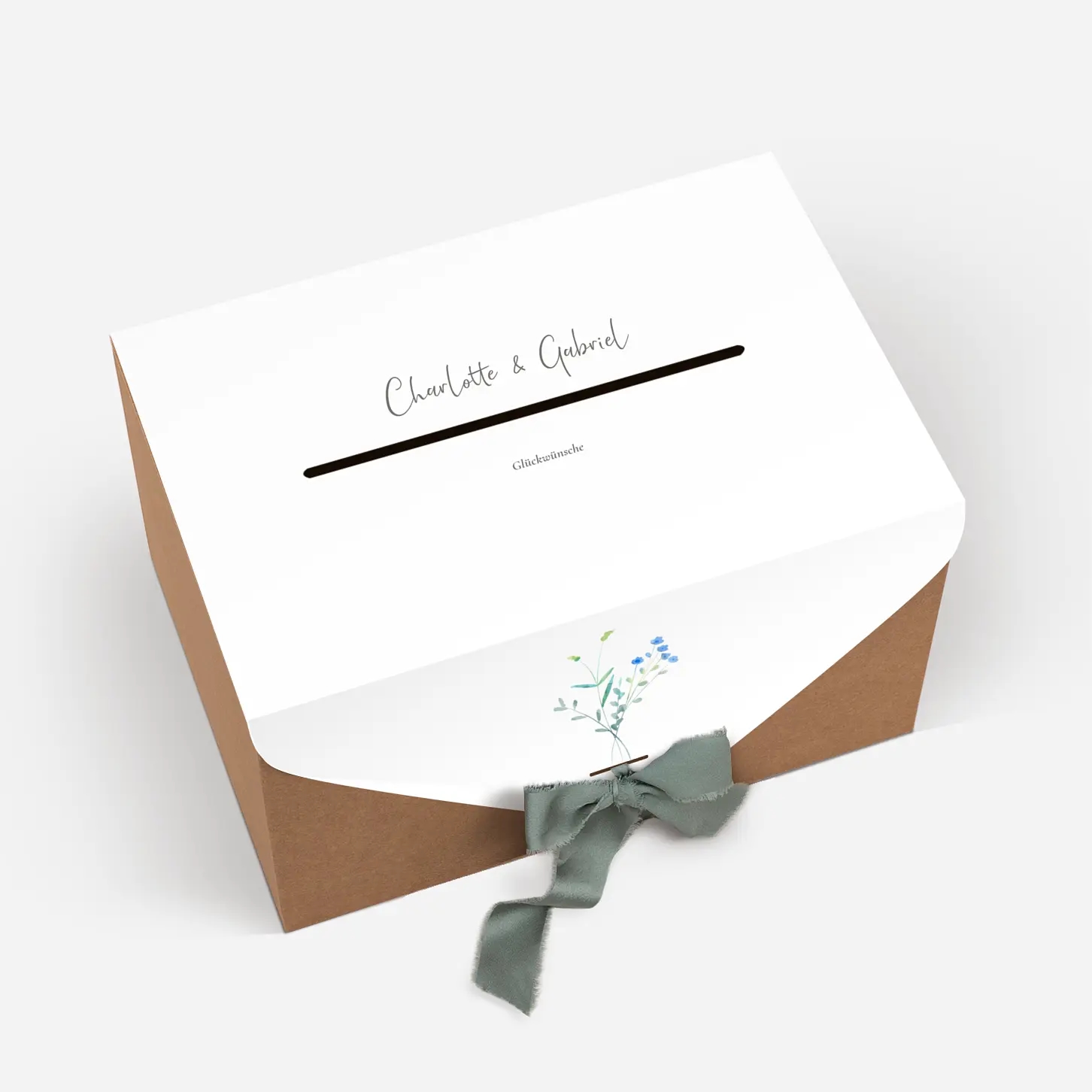 Kartenbox Hochzeit Floraler Kranz